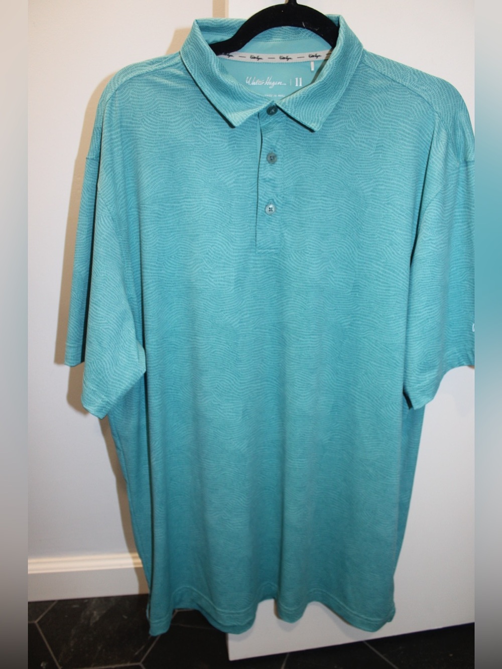 Walter Hagen Performance 11 Mens Golf Polo Shirt Teal Large NWOT
